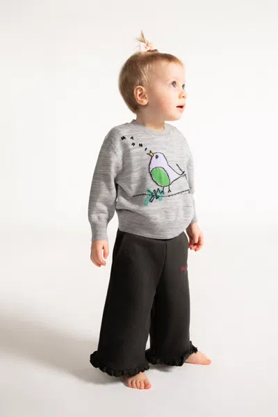 Marni Kids' Sweatpants With Ruffles In Grey