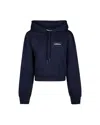 Marni Cropped Hoodie In Deep Navy With Distinctive Patch