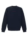 Marni Navy Blue Embroidered Logo Sweatshirt In Blue
