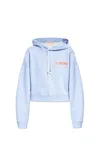 Marni Logo-appliqué Cotton Hoodie In Light Blue