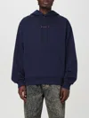 Marni Long Sleeved Hooded Sweatshirt In Navy