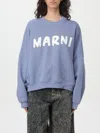 Marni Crewneck Sweatshirt With Logo In Blue