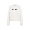 Marni Ivory Sweatshirt With Textured Lettering In White