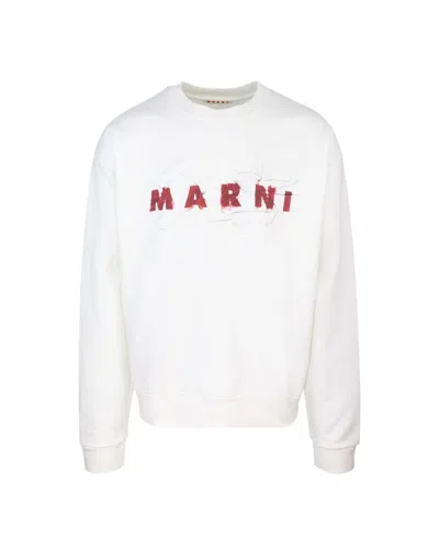 Marni Sweatshirt In Low02 Natural White