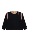 Marni Sweatshirt With Crew-neck And Armhole Stripes In Black