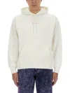 Marni Blue Hoodie With Logo On Chest For Men