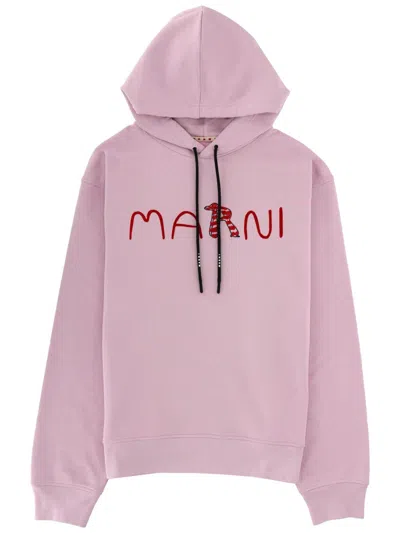 Marni Sweatshirt With Logo In Pink