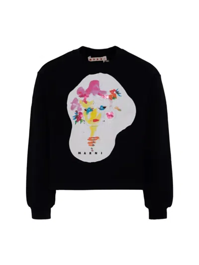 Marni Kids' Sweatshirt With Logo In Black