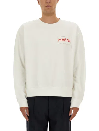 Marni Sweatshirt With Logo Patch In White
