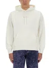 Marni Blue Hoodie With Logo On Chest For Men In White