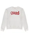 Marni Ribbed Hem Long Sleeve Crew Neck Sweater In White