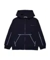 Marni Sweatshirt With Zip And Contrasting Seams In Blue Navy