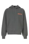 Marni Gray Loopback Cotton Jersey Hoodie In Grey