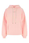 Marni Relaxed Fit Pink Hoodie With Adjustable Drawstring And Kangaroo Pocket In Pink