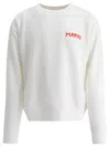 Marni Cropped White Sweater With Bold Chest Patch