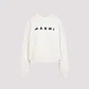 Marni Ivory Sweatshirt With Textured Lettering In Neutral