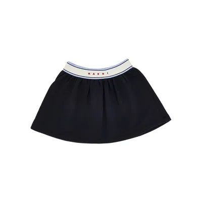 Marni Kids' Sweatskirt With Elastic Logo Band In Black