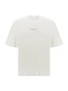 Marni White Cotton T-shirt With Logo Print