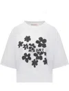 Marni White Cotton T-shirt With Daisy Garden Print