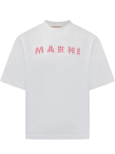 Marni T-shirt In G1w01 Lily White