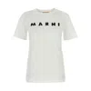 Marni Oversized Crew Neck T-shirt With Scribbled Logo In White