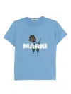 Marni Flower-print T-shirt In Blue