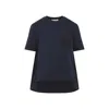 Marni Asymmetric Crewneck T-shirt In Blue