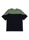 Marni Logo-print Two-tone T-shirt In Black