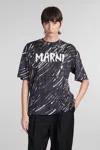 Marni "abstract Pattern Logo T-shirt With In Black