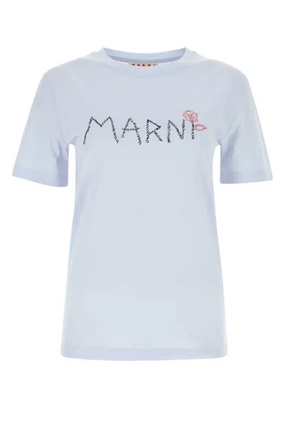Marni T-shirt E Polo Blu In Light Blue