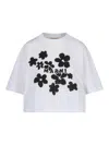 Marni White Cotton T-shirt With Daisy Garden Print In White