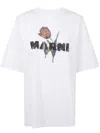 Marni White Cotton T-shirt With Tulip Print Women In White