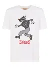 Marni Graphic Print Crew Neck Short Sleeve T-shirt In White