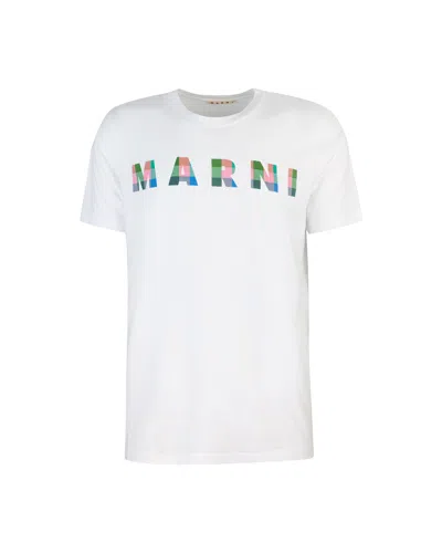 Marni T-shirt Con Logo A Quadri In Gow01