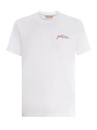 Marni T-shirt  "falling In Love" In White