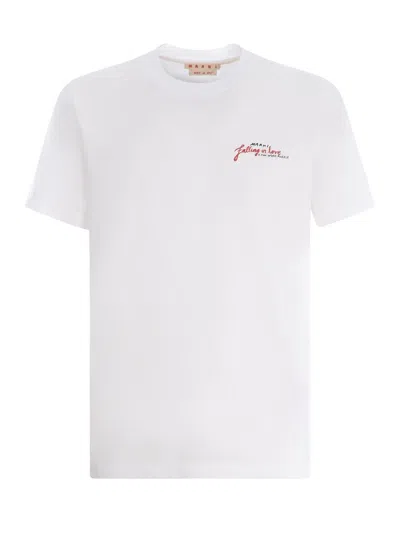 Marni Wordsearch-print Cotton T-shirt In White