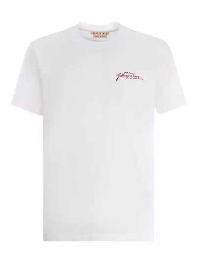 Marni Wordsearch-print Cotton T-shirt In White