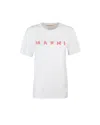Marni White Jersey T-shirt With Scribbled Logo In White