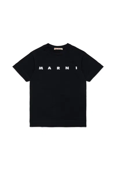 Marni T-shirt In Jersey Con Logo In Black