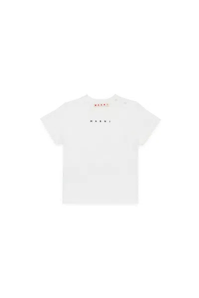 Marni Logo Jersey T-shirt In White