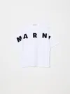 Marni Kids Logo Embroidered Crewneck T-shirt In Red