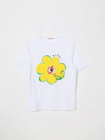 Marni Kids Floral Printed Crewneck T-shirt In Multi