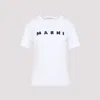 Marni Classic Short-sleeve T-shirt With Scribbled Logo In Lily Whihte