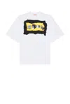 Marni White Painted Collage Logo T-shirt In Lily White