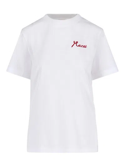 Marni Logo T-shirt In White