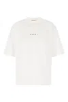 Marni White Cotton T-shirt With Logo Print In Low01