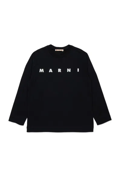 MARNI LONG SLEEVES JERSEY T-SHIRT WITH MARNI LOGO
