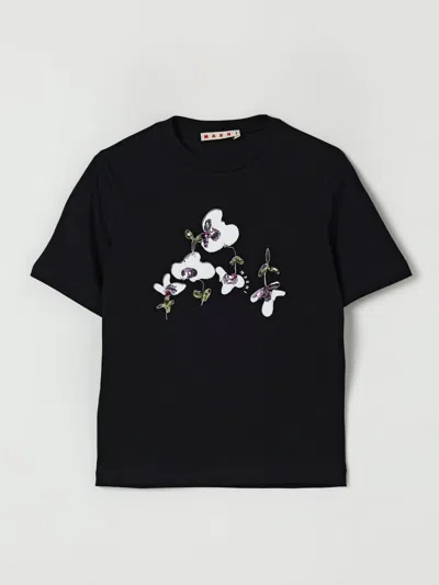 MARNI T-SHIRT MARNI KIDS COLOR BLACK,H24092002