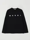 Marni Black T-shirt For Kids With White Logo In Black