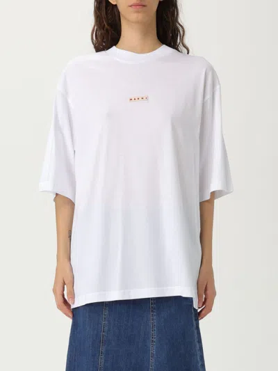 Marni Mini Logo T-shirt In White